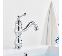 GXRQLHYZ Rubinetti for lavabo Ottone Bronzo lucidato a Olio Rubinetto for lavandino del Bagno Nero for controsoffitto Miscelatore for Acqua Calda e Fredda for for(SLT016-S)