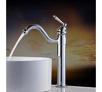 GXRQLHYZ Rubinetto del Bacino Arco Alto Antico/Oro/Cromo/Nero lavandino dell'olio dell'Acqua Bagno in Materiale di Rame(Chrome)