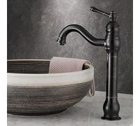 GXRQLHYZ Rubinetto del Bagno for lavabo da in Ottone Antico Miscelatore for Acqua Calda e Fredda for Spazzolato ad Olio Nero Montato sul Ponte(Black Oil Brushed)