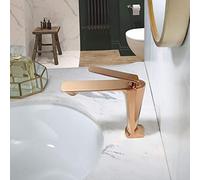 GXRQLHYZ Rubinetto for Bagno for lavabo Dorato Miscelatore for Acqua Calda e Fredda for monocomando Nero/Oro Rosa Montato sul Ponte(Rose Gold)