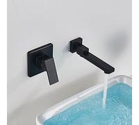 GXRQLHYZ Rubinetto for lavabo a Cascata Oro/Nero fissato al Muro for rubinetti da Bagno for for Vasca Miscelatore Acqua Calda e Fredda(Matte Black C)
