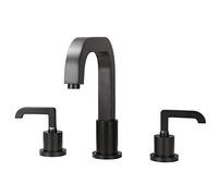 GXRQLHYZ Rubinetto for lavabo con Acqua Calda e Fredda for for Bagno Nero Montato su Piattaforma a Tre Fori Doppio Supporto in Ottone(Matt Black)