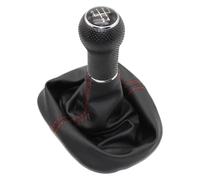 GXSAI Copri Pomello Cambio Auto Per VW Per Polo 6N1 6N2 1994-2000 Leva Cambio A 5 Marce Pomello Con Foro 12 Mm Cuffia Pelle Linea Rossa