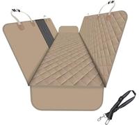 GXT, Coprisedile posteriore per cani, per auto, SUV e camion, con finestra in rete, antigraffio, antiscivolo e impermeabile, versione aggiornata con guinzaglio per cani, colore: cachi scuro