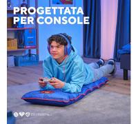 GXTrust 718SM Rayzee Sedia Gaming Ripiegabile con Licenza Superman per Console, Schienale Regolabile, Fino a 125 kg, Sedia da Terra Pieghevole Portatile per Gioco Lettura Relax TV Bambini, Blu