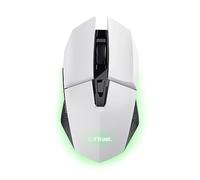 GXTrust 1108W Vylax Mouse Gaming Wireless Ricaricabile, 80 Ore di Autonomia, 800-4800 DPI, Illuminazione LED, Ricevitore USB Riponibile, 6 Pulsanti, Mouse Senza Fili RGB per Computer Laptop, Bianco
