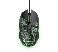 GXTrust 1113 Vylax Mouse Gaming con Illuminazione LED Multicolore, 6 Pulsanti Programmabili, Software Incluso, 200-6400 DPI, Mouse con Filo USB 150 cm per PC Portatile Computer, Nero