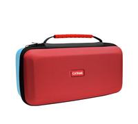GXTrust 1251RB Custodia Nintendo Switch 2, Cover Anti-Graffio Protettiva con Design Antiurto, Manico, Spazio per 4 Joycon, Porta Nintendo Switch con Tasche per Cinturini e 12 Giochi, Rosso/Blu