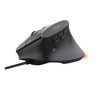 GXTrust 145 Rexxa Mouse Verticale Ergonomico con Illuminazione RGB 12800 DPI, Mouse da Gaming con Filo USB, 10 Pulsanti Programmabli, Software Avanzato, per PC, Laptop, Mac, Windows - Nero