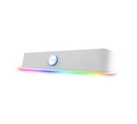 GXTrust 1619W Rhox Soundbar PC Illuminata RGB, 12W Casse PC Stereo Speaker con Illuminazione Regolabile, Alimentazione USB, Jack 3.5 mm, Altoparlanti per Computer Laptop TV, Bianco