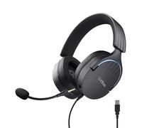 GXTrust 490 Fayzo Cuffie Gaming USB con Audio Surround 7.1, Driver 50 mm, 85% Plastica Riciclata, Illuminazione RGB, Over-Ear Cuffie con Microfono Noise Cancelling per PC PS5 - Nero