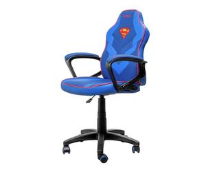 GXTrust 703SM Revvo Sedia Gaming con Licenza Superman per Bambini 4-12 Anni, Sedia da Gaming in Tessuto Regolabile in Altezza, Bracciolo Imbottito, Console di Gioco Supereroe Videogiochi, Blu