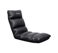 GXTrust 718 Rayzee Sedia Gaming Ripiegabile Pieghevole con Schienale per Pavimento, Fino a 125 kg, Sedia da Terra Portatile per Console Gioco Lettura Relax TV Bambini, Nero