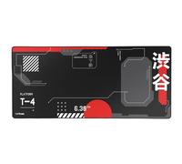 GXTrust 759 Tappetino Mouse Gaming Giappone Nero, Mousepad XXL 900x400 mm per Scrivania, Desk Mat con Bordi Cuciti, Superficie Ottimizzata, Fondo Antiscivolo in Gomma, Japan Tokyo Anime Manga Kyoto