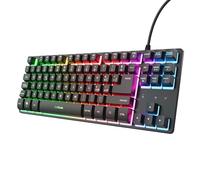 GXTrust 833 Thado Tastiera Gaming TKL Italiano QWERTY, Design Compatto più Piccolo del 20%, Cavo USB 1,8 m, Anti-Ghosting, LED Keyboard USB a Membrana per PC Laptop, Nero