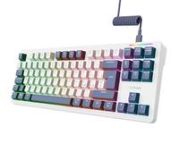 GXTrust 872 Xyra Tastiera Meccanica Gasket TKL Italiano QWERTY, Tastiera Gaming Hot-Swap Creamy 80% Programmabile USB, Retroilluminazione RGB, Interruttori Lineari Leobog 60M 5-pin, Bianco