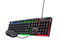 GXTrust Azor Mouse e Tastiera Gaming Retroilluminata Italiano QWERTY, Nero | USB, Anti-ghosting, LED RGB, 800-3000 DPI