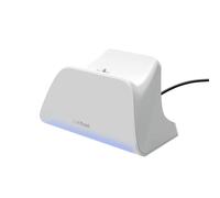 Trust GXT 255W Caricatore Joystick PS5, Base Ricarica DualSense PS5 con Design Place-on, Ricarica Veloce, LED, Cuscinetti Antiscivolo, Cavo USB-C-C Incluso, Accessori PlayStation 5, Bianco
