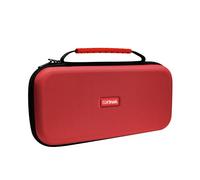 GXTrust 1251RB Custodia Nintendo Switch 2, Cover Anti-Graffio Protettiva con Design Antiurto, Manico, Spazio per 4 Joycon, Porta Nintendo Switch con Tasche per Cinturini e 12 Giochi, Rosso/Blu