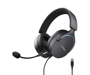GXTrust Fayzo Cuffie Gaming USB Over-Ear con Audio Surround 7.1, Nero | Driver 50 mm, Microfono Noise Cancelling, Illuminazione RGB, per PC PS5