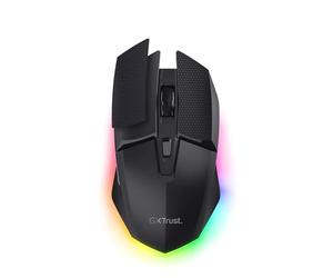 GXTrust Felox+ Mouse Gaming Wireless Bluetooth + 2.4GHz, 12K DPI, Nero | 40 Ore di Autonomia, Illuminazione LED, 6 Pulsanti, Mouse Senza Fili RGB, Ricevitore USB-A, per Computer Laptop Windows
