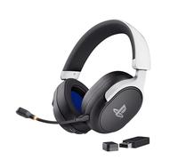 GXTrust 499BW Forta Cuffie Gaming Wireless con Licenza Ufficiale PlayStation 5, 2.4G Bassa Latenza, Ricevitore USB, 55 Ore di Gioco, Driver da 50 mm, Cuffie da Gaming PS5 Over Ear, Nero/Bianco