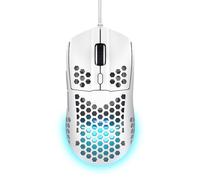 GXTrust Helox Mouse Gaming Superleggero 65g con Filo, 200-6400 DPI, Bianco