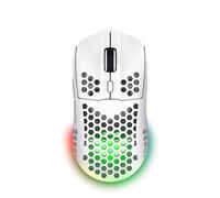 GXTrust Helox Mouse Gaming Wireless Superleggero 75g, 800-4800 DPI, Bianco | Ricaricabile, 80h di Durata Batteria, 2.4GHz Ricevitore USB, Illuminazione LED