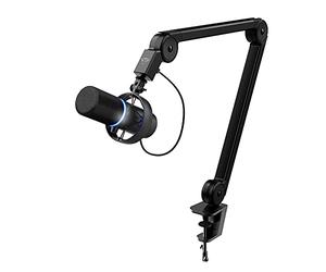 GXTrust Onyx Microfono Professionale con Braccio da Streaming, Nero | USB, Motivo Cardiode, Filtro Pop, per Gaming Podcast ASMR Registrazione Trasmissione