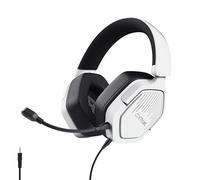 GXTrust Ravox Cuffie Gaming con Microfono Removibile, Jack 3.5 mm, Bianco | Over Ear, per PS5 PS4 Switch PC Xbox Mobile, Driver da 50 mm, Archetto Imbottito, con Filo