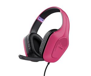 GXTrust Rayne Cuffie Gaming Leggere Over-Ear, Jack Audio 3.5 mm, Rosa | per PC Xbox PS4 PS5 Switch Mobile, Driver da 50 mm, Cavo 2m, con Microfono
