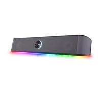 Trust Gaming GXT 1619 Rhox Soundbar PC Illuminata RGB, 12W Casse PC Stereo Speaker con Illuminazione Regolabile, Alimentazione USB, Jack 3.5 mm, Altoparlanti per Computer, Laptop, TV - Nero/Grigio