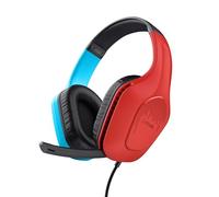GXTrust Zirox Cuffie Gaming Leggere per Nintendo Switch, Blu/Rosso | Driver da 50 mm, Jack Audio 3.5 mm, Cavo 1,2 m, Archetto Regolabile, Cuffie con Microfono Over-Ear