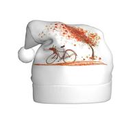 GXUNGT Alberi autunnali con vecchi cappelli di Natale divertenti per adulti con stampa bici vecchia, cappelli regalo per feste di Natale