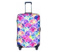 GXUNGT Bella copertura per bagagli da viaggio con stampa di sirena, colori arcobaleno, copertura pieghevole personalizzata, perfetta per tutti i viaggiatori, bianco, L