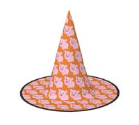 GXUNGT Cappello da strega di Halloween, con stampa di maiale, adatto per carnevale, Natale, feste in maschera e cosplay
