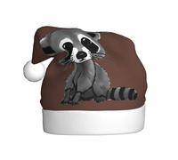GXUNGT Cartoon Cute Raccoon Stampa Adulto Fun Natale Cappelli Di Natale,Cappelli Regalo Festa Di Natale