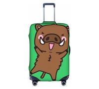 GXUNGT Copertura per bagagli da viaggio con stampa animata di cinghiale che salta, copertura pieghevole personalizzata, perfetta per tutti i viaggiatori, bianco, XL