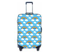 GXUNGT Copertura per bagagli da viaggio con stampa arcobaleno e nuvole, pieghevole, perfetta per tutti i viaggiatori, bianco, M