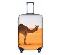 GXUNGT Copertura per bagagli da viaggio con stampa cammello sabbia deserto, copertura pieghevole personalizzata, perfetta per tutti i viaggiatori, bianco, L