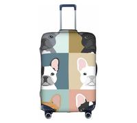 GXUNGT Copertura per bagagli da viaggio con stampa di bulldog francese, copertura pieghevole personalizzata, perfetta per tutti i viaggiatori, bianco, XL