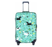 GXUNGT Copertura per bagagli da viaggio con stampa di capra, copertura pieghevole personalizzata, perfetta per tutti i viaggiatori, bianco, M