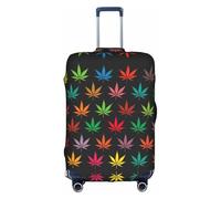GXUNGT Copertura per bagagli da viaggio con stampa di foglie di cannabis, copertura pieghevole personalizzata, perfetta per tutti i viaggiatori, bianco, XL