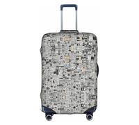 GXUNGT Copertura per bagagli da viaggio con stampa di giornali, copertura pieghevole personalizzata, perfetta per tutti i viaggiatori, bianco, L