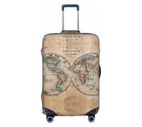 GXUNGT Copertura per bagagli da viaggio con stampa di mappa del mondo, copertura pieghevole personalizzata, perfetta per tutti i viaggiatori, bianco, L