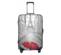 GXUNGT Copertura per bagagli da viaggio con stampa di ombrello rosso Torre Eiffel Parigi, copertura per valigia pieghevole, perfetta per tutti i viaggiatori, bianco, XL