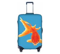 GXUNGT Copertura per bagagli da viaggio con stampa di pesci veri, copertura per valigia pieghevole personalizzata, perfetta per tutti i viaggiatori, bianco, XL
