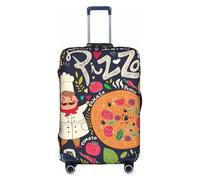 GXUNGT Copertura per bagagli da viaggio con stampa di pizza, copertura per valigia pieghevole personalizzata, perfetta per tutti i viaggiatori, bianco, S