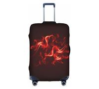 GXUNGT Copertura per bagagli da viaggio con stampa fiamma rossa,Copertura per valigia pieghevole personalizzata,perfetta per tutti i viaggiatori, bianco, M