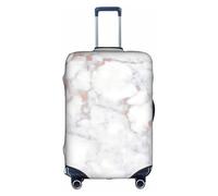 GXUNGT Copertura per bagagli da viaggio con stampa in marmo bianco e oro rosa, copertura pieghevole personalizzata, perfetta per tutti i viaggiatori, bianco, XL